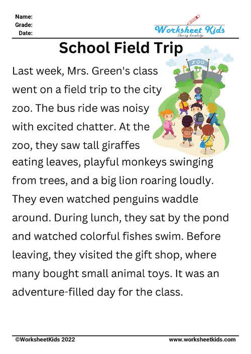 1st Grade Reading Comprehension: Free Printable Worksheets