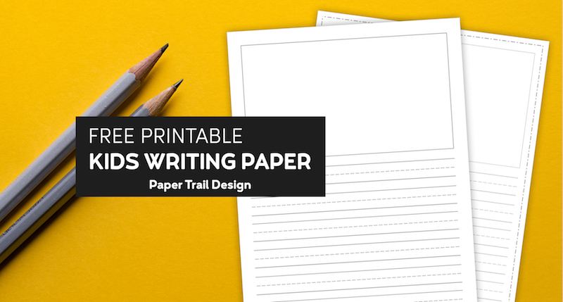 Free Printable Lined Writing Paper with Drawing Box - Paper Trail ...