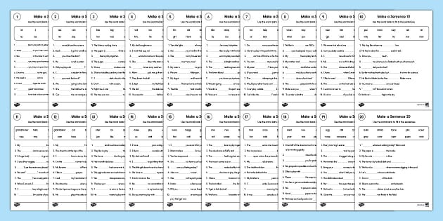 1st grade writing sentences worksheet