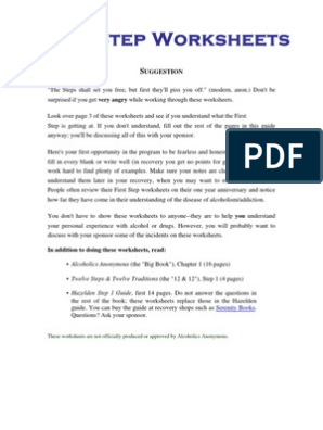 1st step worksheet