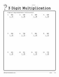 2 and 3 digit multiplication worksheet