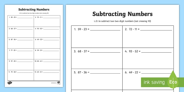 Year 2 Subtraction Worksheet - Primary Resources - Twinkl