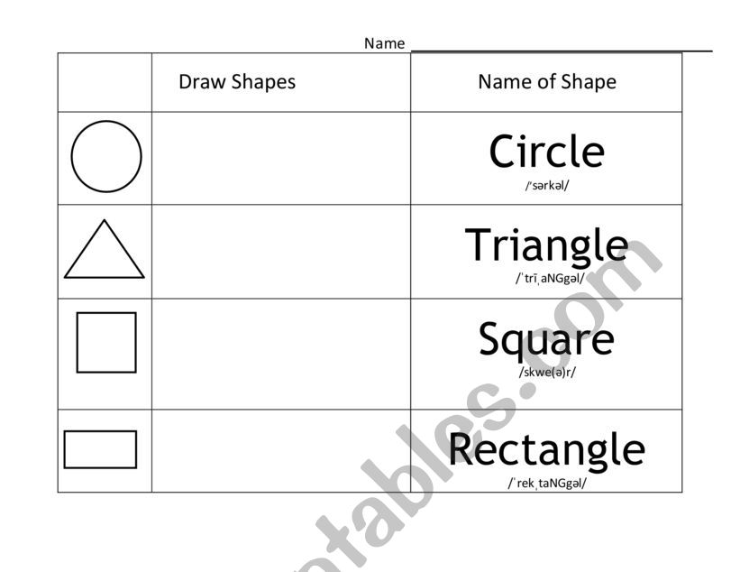 2D shapes worksheet - ESL worksheet by ajengrzky