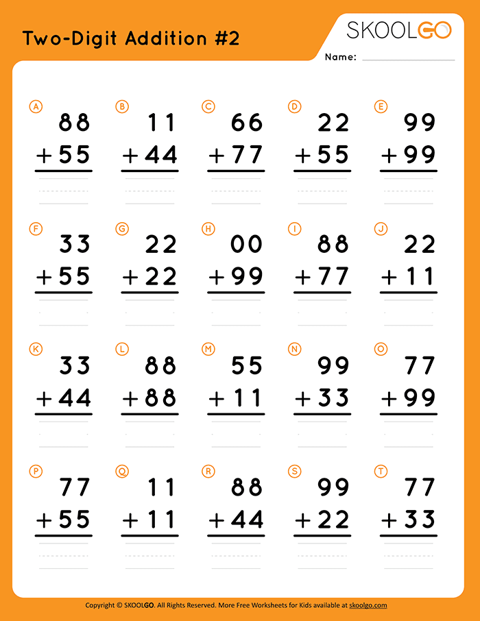 Two-Digit Addition #2 - SKOOLGO