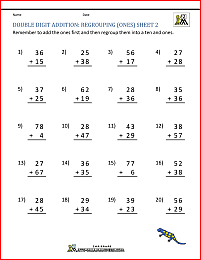 Double Digit Addition With Regrouping