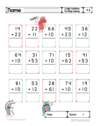 2 digit addition worksheet pdf
