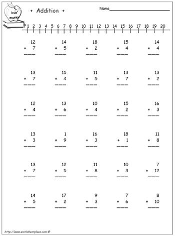 2 digit addition worksheet