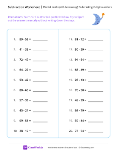 Printable Two-digit Subtraction Worksheets | ClassWeekly