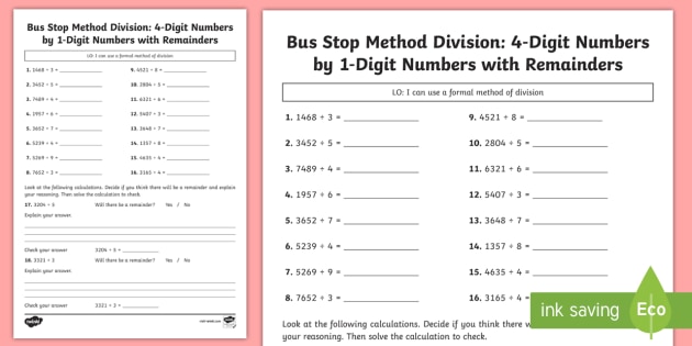 2 digit by 1 digit division with remainders worksheet