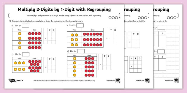 2 digit by 1 digit multiplication assessments