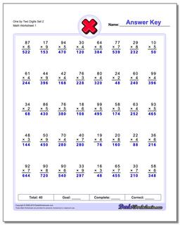 Multiplication Worksheets: Multiple Digit