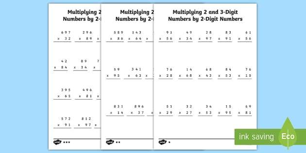 Multiplying 2- and 3-Digit Numbers By 2- Digit Numbers Differentiated