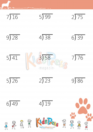 2 digit divisor division worksheet
