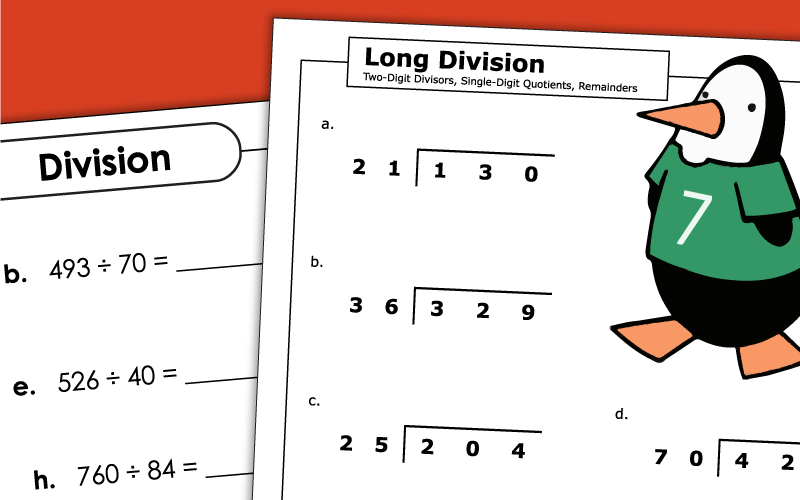 2 digit divisor division worksheet