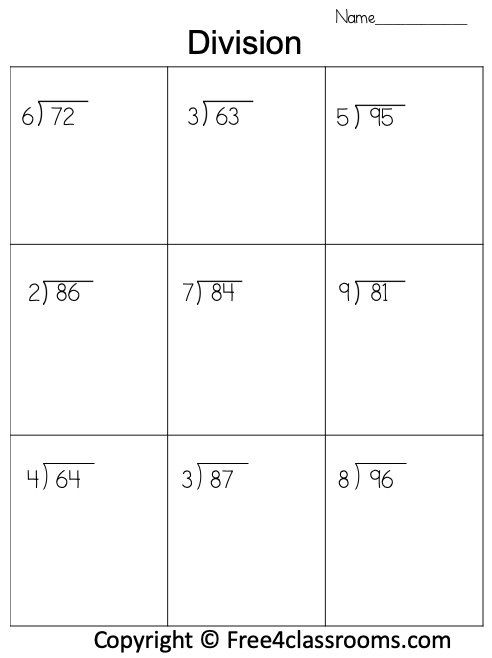 Free Division Worksheet - 2 Digit by 1 Digit - No Remainder - Free ...