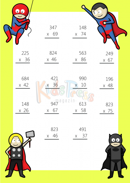 3 Digit by 2 Digit Multiplication Worksheet -#1 ...