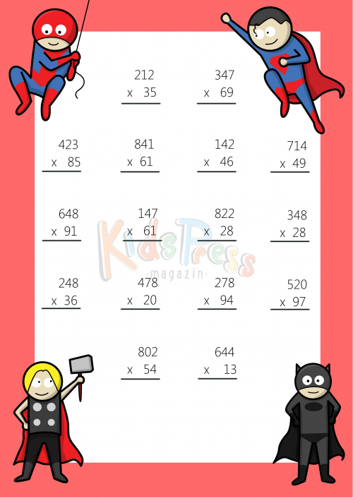 2 digit multiplication worksheet grade