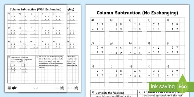 2 digit subtraction fun worksheet