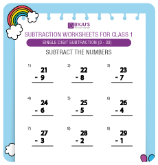 Double Digit Subtraction Worksheets for Grade 1 - Free Printable ...