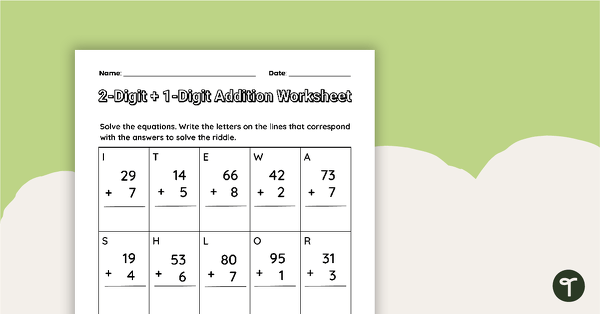 2 digits addition worksheet for grade 1