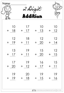 2 digit addition worksheets