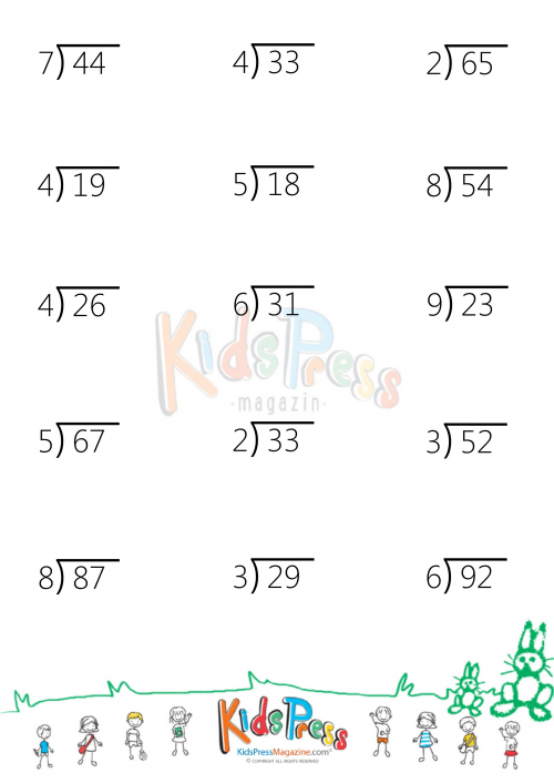 Two Digit By One Digit Division With Remainders ...