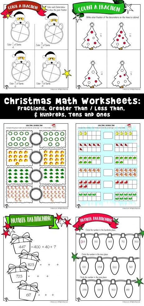 First and Second Grade Christmas Math Worksheets | Woo! Jr. Kids ...