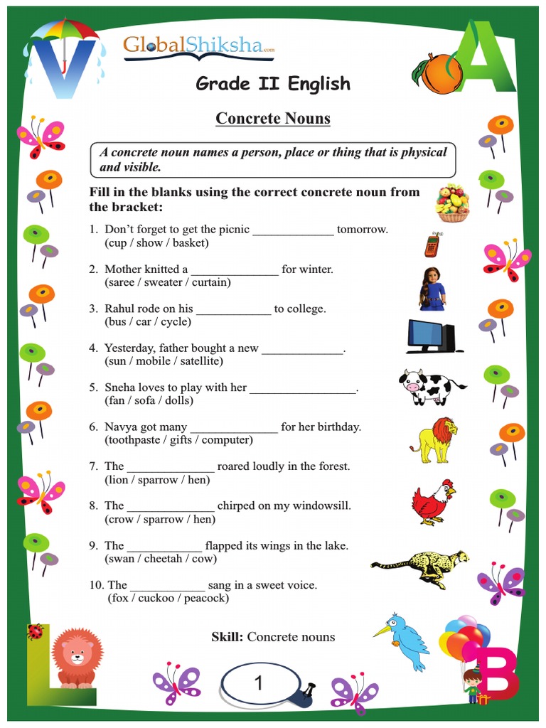 Grade 2 English Worksheet Letters Words And Sounds Smartkids 