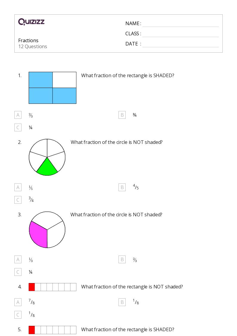 50+ Fractions worksheets for 2nd Grade on Quizizz | Free &  Printable