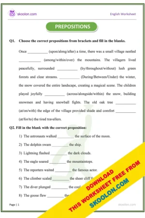 Grammar worksheet for Grade 2 Archives - skoolon.com