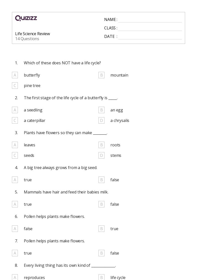 50+ Science worksheets for 2nd Grade on Quizizz | Free &  Printable