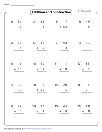 2nd Grade Addition and Subtraction Worksheets
