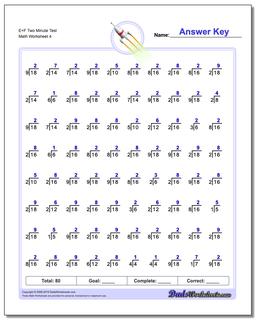 Two Minute Division Worksheets