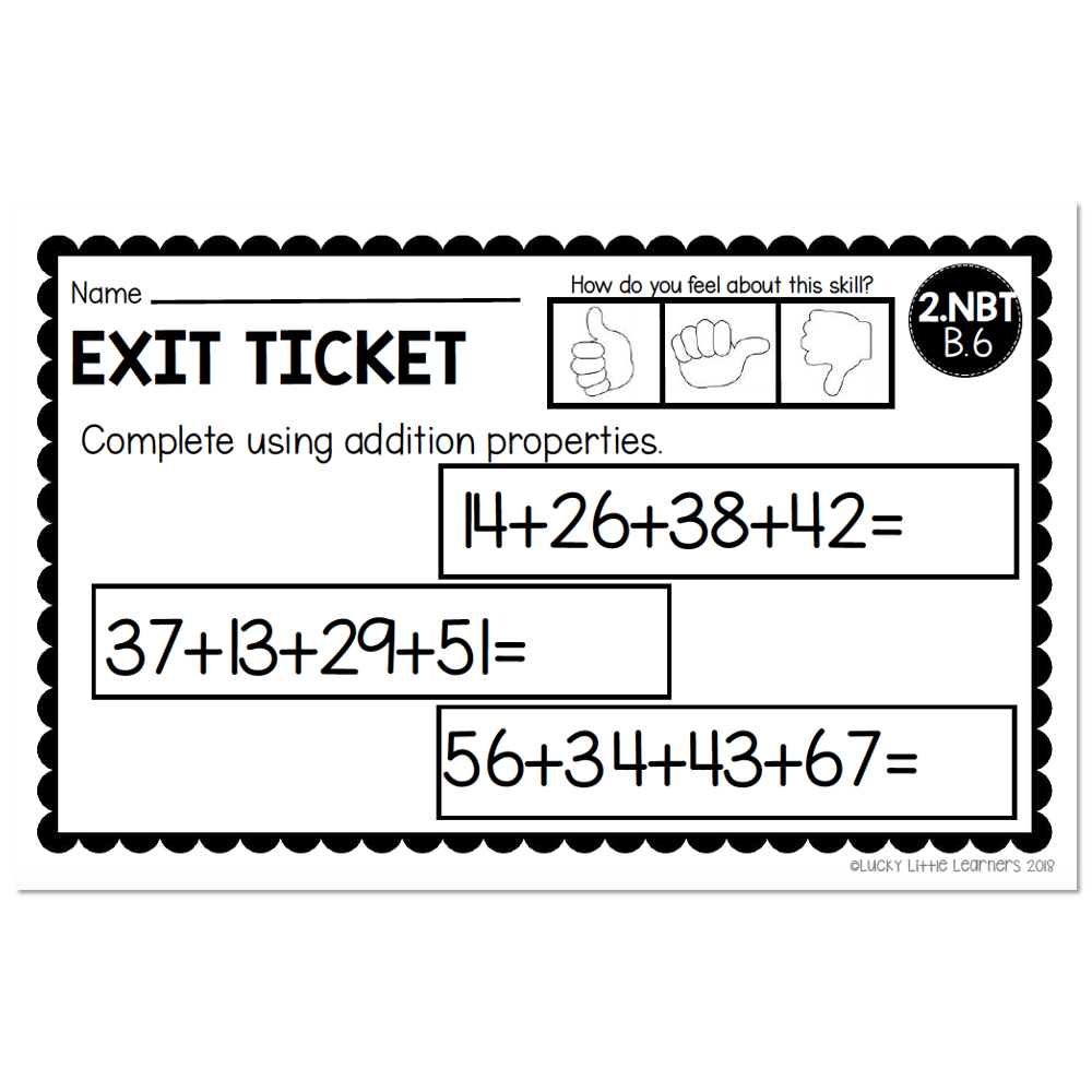2nd Grade Exit Tickets - Numbers &  Operations in Base Ten - 2.NBT ...