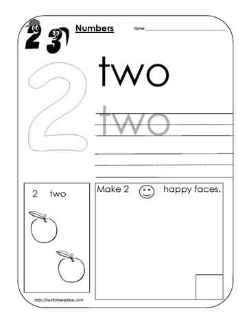 2 number worksheet