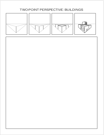 Drawing Two-Point Perspective Worksheet: Buildings