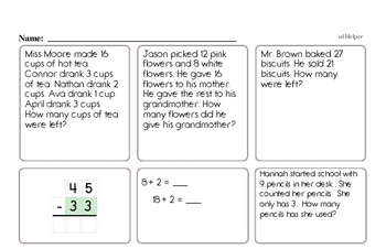 Word Problems Worksheets - Free Printable Math PDFs | edHelper.com