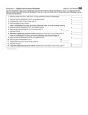 2018-2024 Form IRS Capital Loss Carryover Worksheet Fill Online ...
