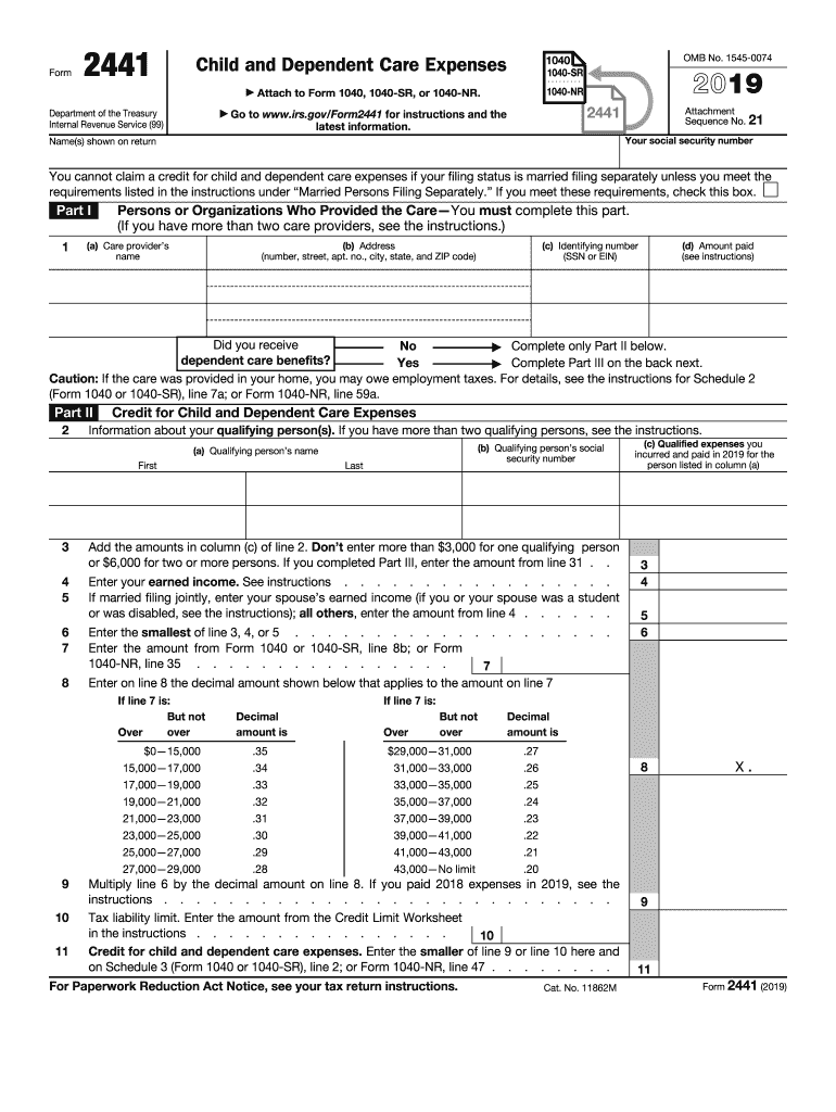 Form 2441: Fill out &  sign online | DocHub