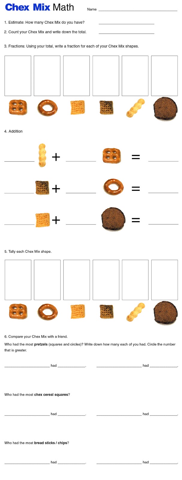 E is for Explore!: Chex Mix Math