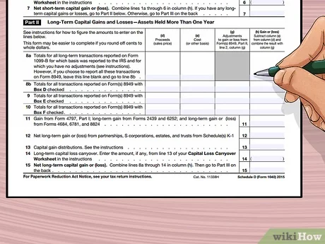 How to Complete a Schedule D Form (with Pictures) - wikiHow Life
