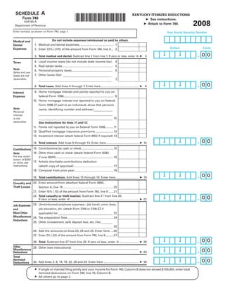 Schedule A (740) Kentucky Itemized Deductions - Form 42A740-A | PDF