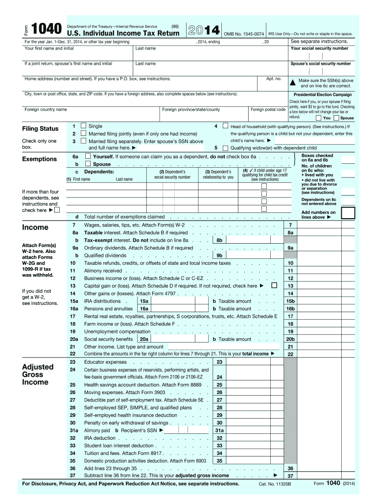 2014 tax worksheet
