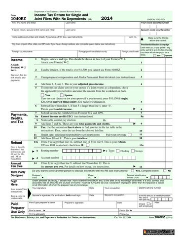 2014 tax worksheet