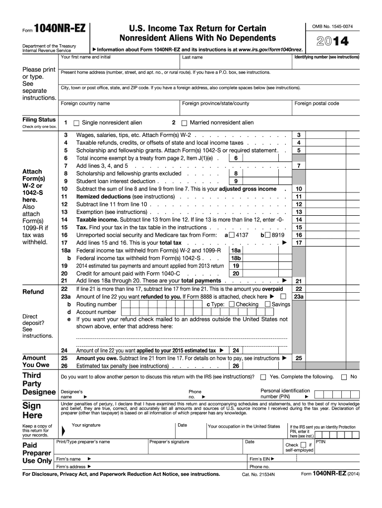 2014 tax worksheet
