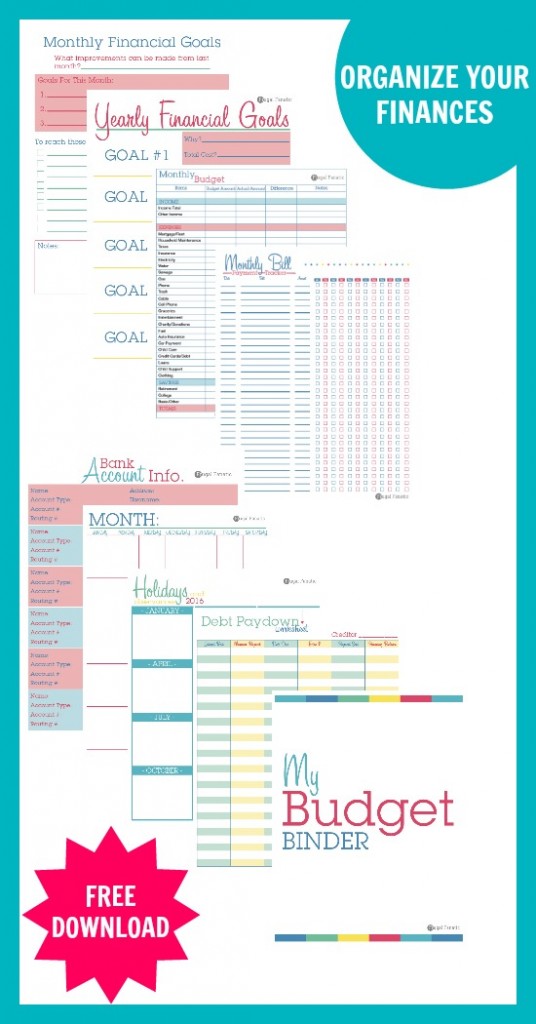 2016 Budget Binder - free worksheets