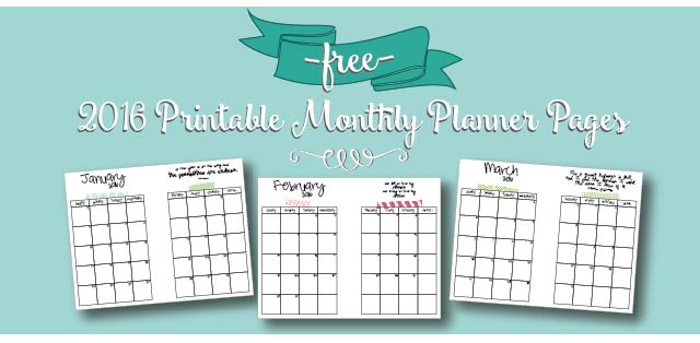 Free Printable 2016 Monthly Calendar A5 Pages | Live Craft Eat