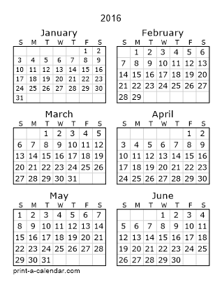 2016 Two Page Calendar
