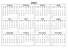 2017 PDF Yearly Calendar With Holidays - Free Printable Templates