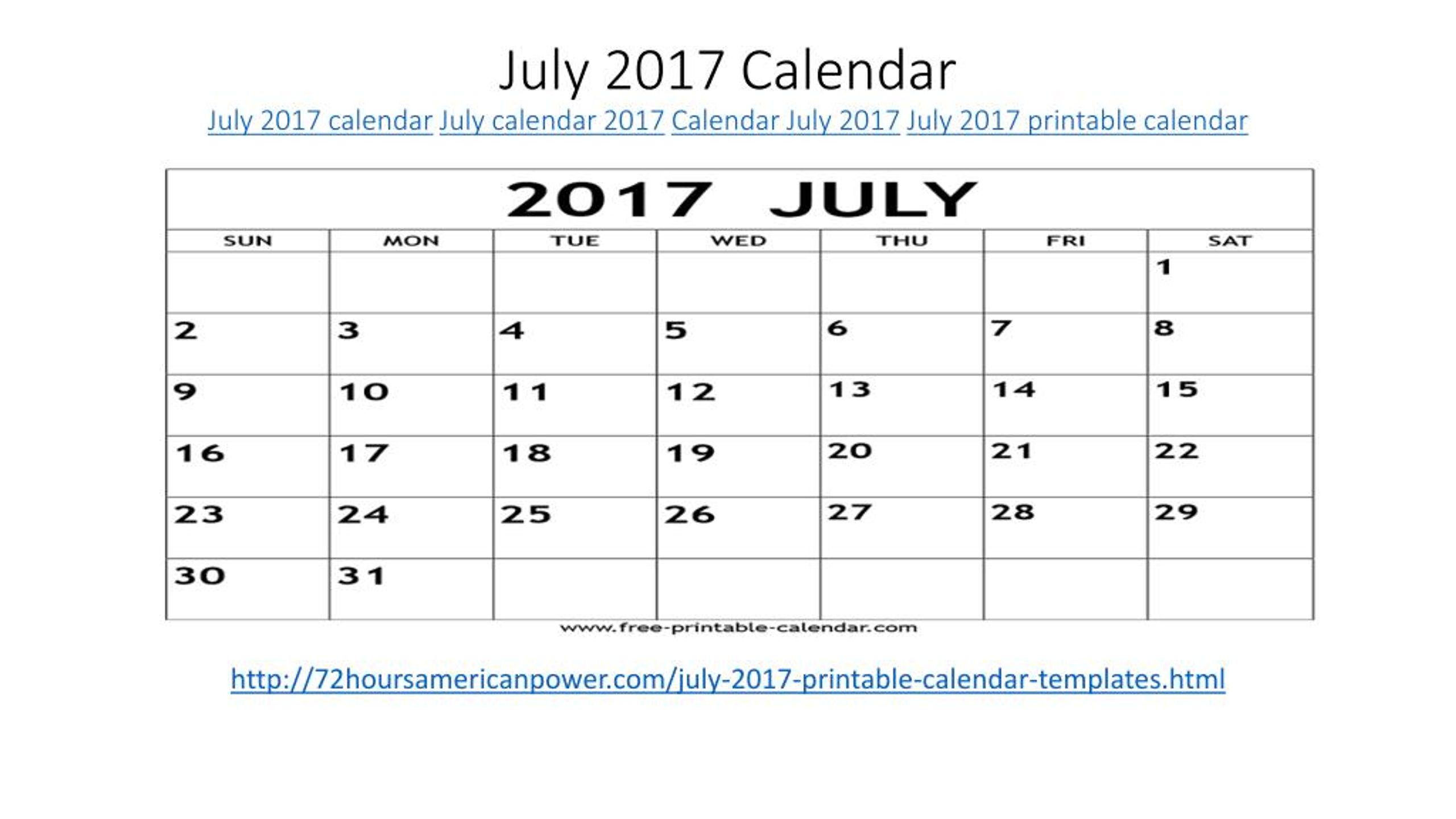 PPT - Printable calendar PowerPoint Presentation, free download ...